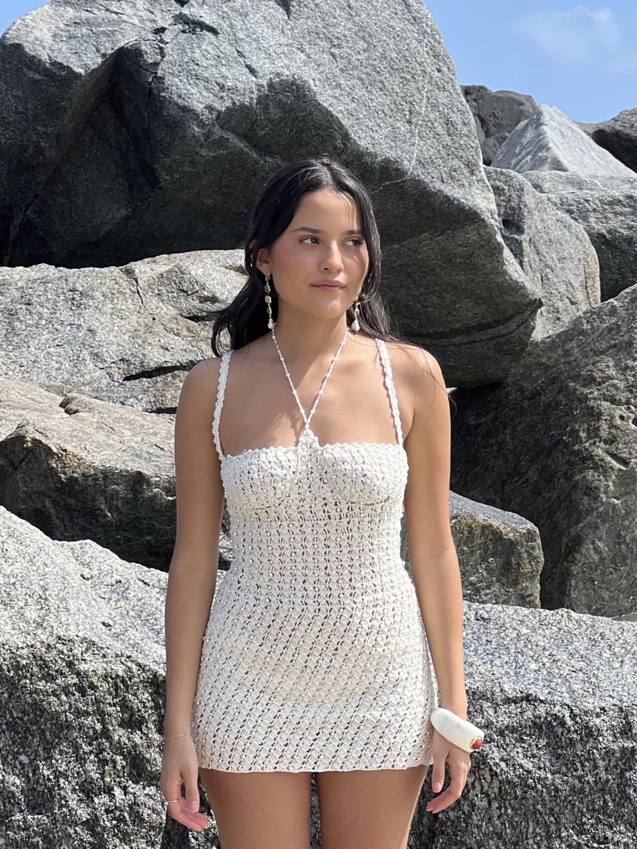 Celeste Beaded Crochet Dress