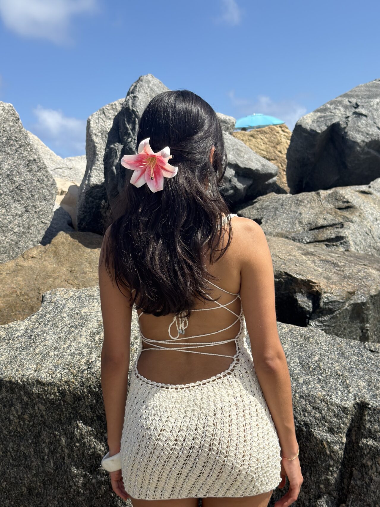 Celeste Beaded Crochet Dress